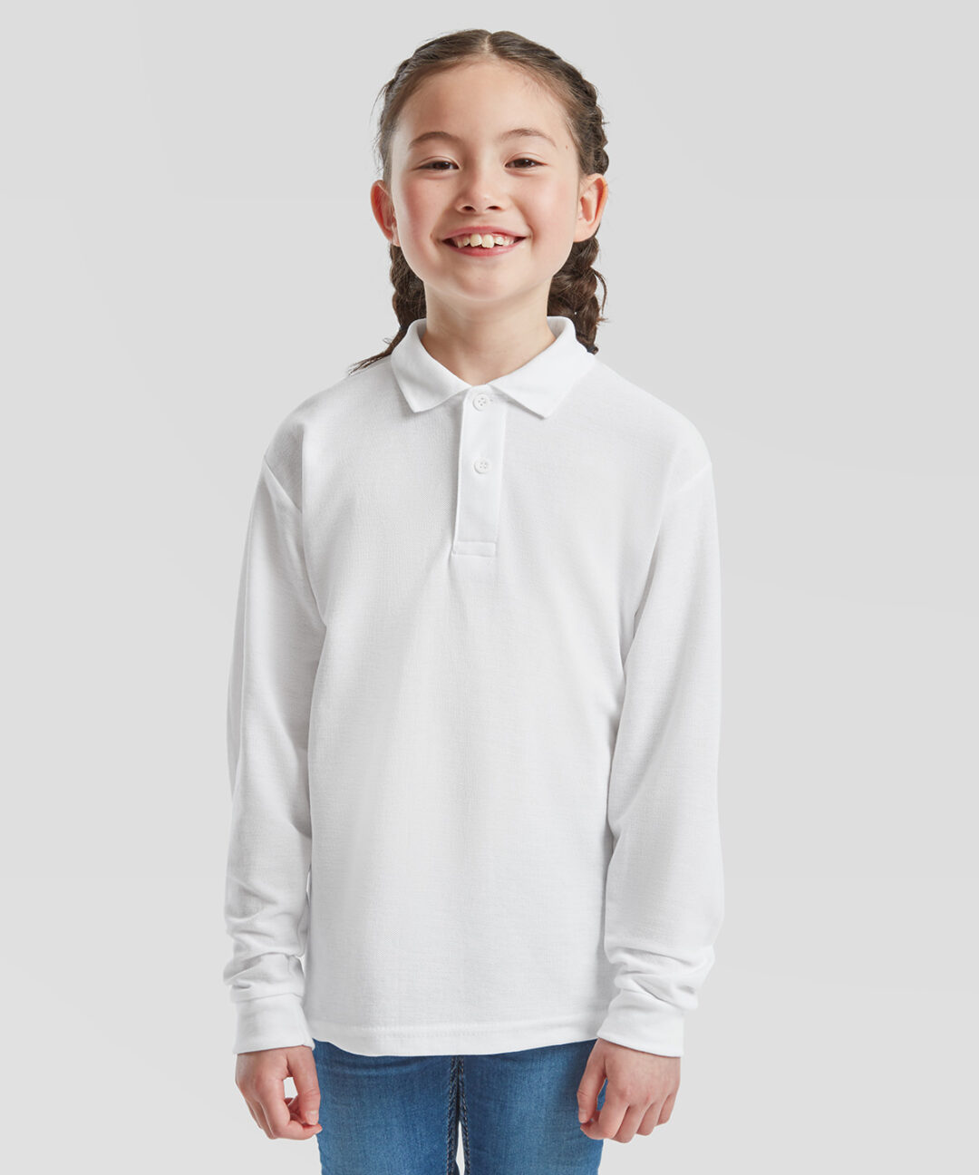 Fruit of the Loom Kids long sleeve 65 35 polo SS320, Vivid Promotion Workwear