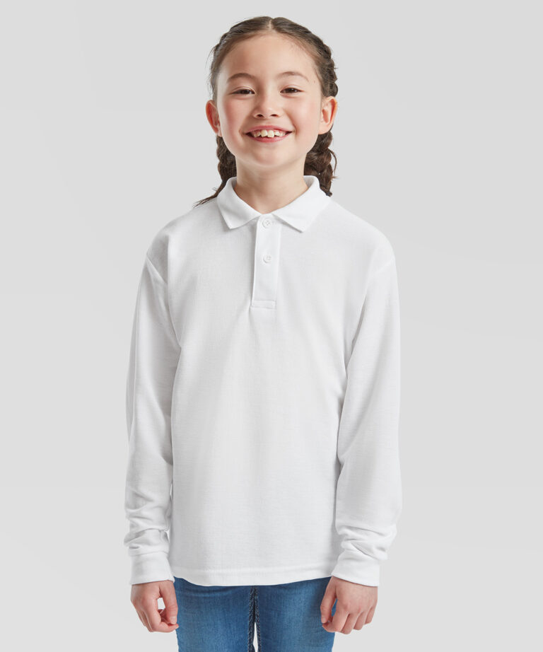 Fruit of the Loom Kids long sleeve 65 35 polo SS320, Vivid Promotion Workwear