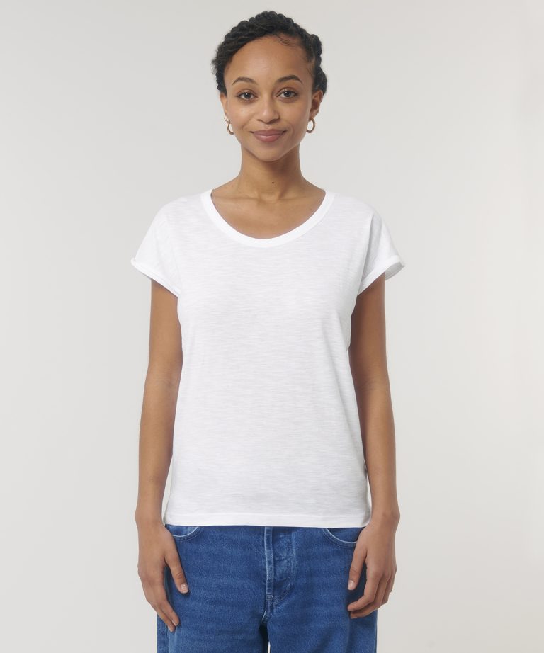 Stanely/Stella – Womens Stella Rounders Slub Rolled Sleeve Slub T – Shirt (Sttw112) SX084, Vivid Promotion Workwear Stanely/Stella – Womens Stella Rounders Slub Rolled Sleeve Slub T – Shirt (Sttw112) SX084, Vivid Promotion Workwear