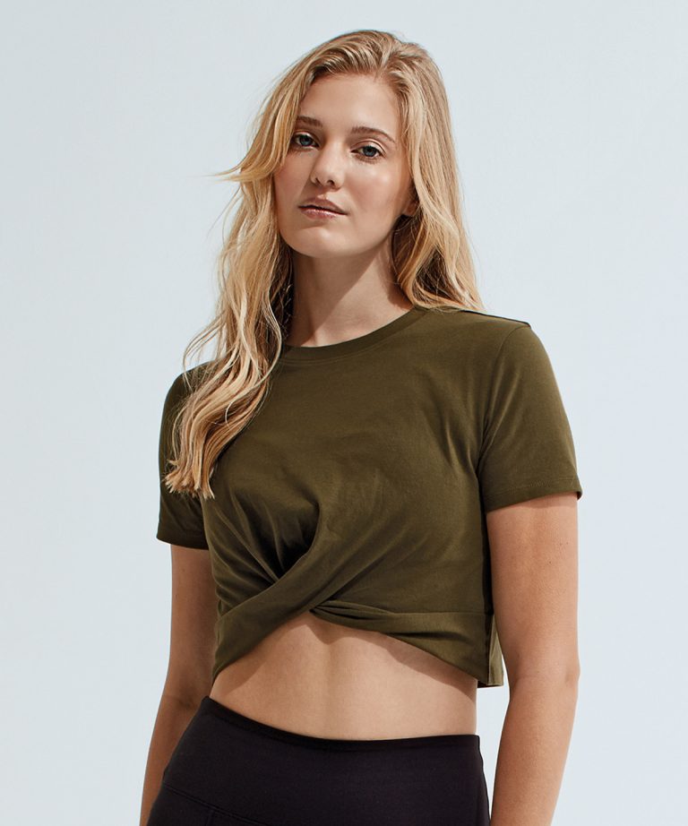 Tridri &#8211; Womens Tridri Twist Crop Top TR068, Vivid Promotion Workwear