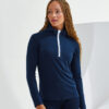 TriDri Womens TriDri recycled long sleeve brushed back ? zip top TR121, Vivid Promotion Workwear