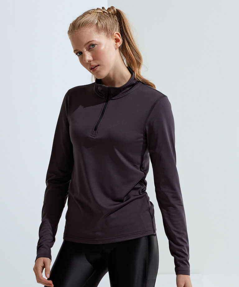 Alternative view of TriDri Womens TriDri recycled long sleeve brushed back ? zip top TR121
