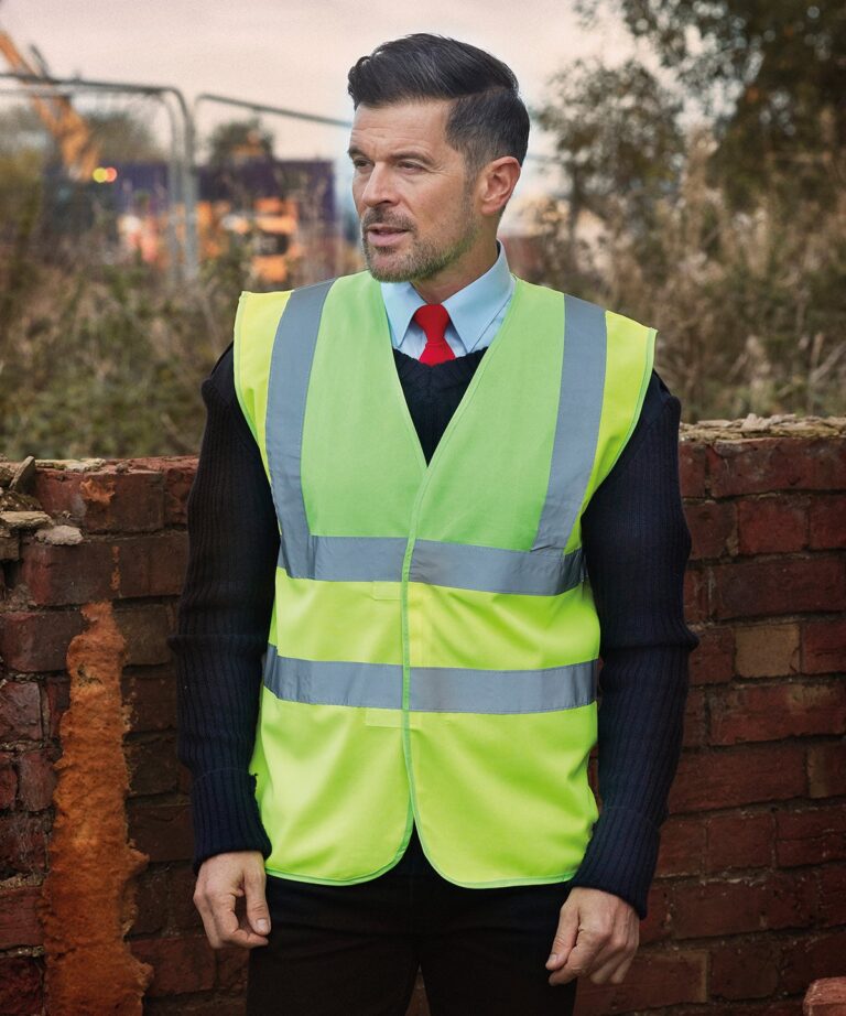 Yoko Hi vis 2 band and braces waistcoat (HVW100) YK001