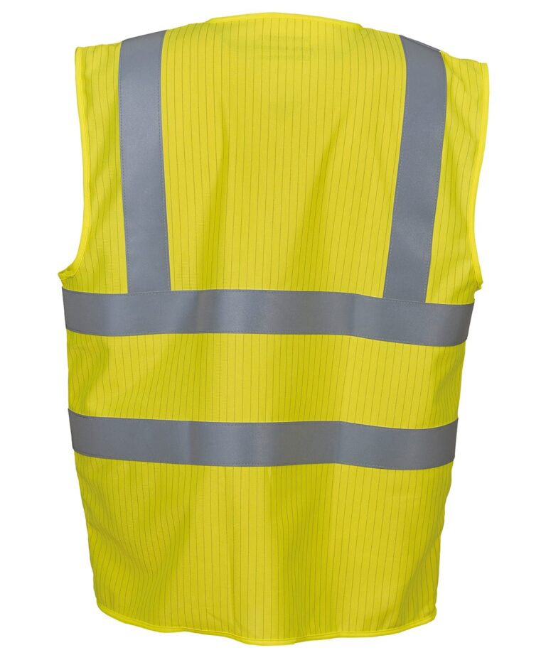 Yoko Hi vis 2 band and braces waistcoat (HVW100) YK001, Vivid Promotion Workwear