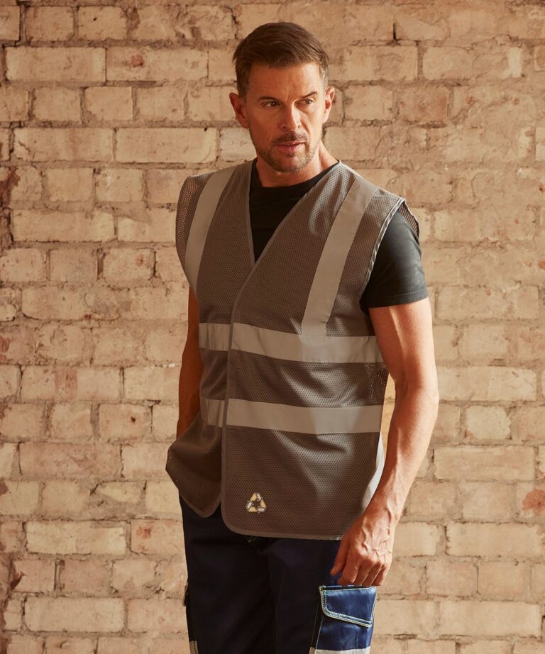 Yoko Top cool open mesh 2 band and braces waistcoat (HVW120) YK006, Vivid Promotion Workwear