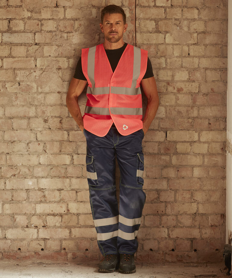 Yoko Top cool open mesh 2 band and braces waistcoat (HVW120) YK006