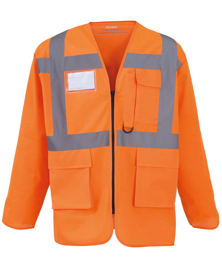 Alternative view of Yoko Hi vis executive long sleeve waistcoat (HVJ800) YK014