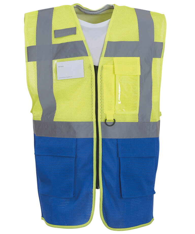 Alternative view of Yoko Hi vis top cool open mesh executive waistcoat (HVW820) YK015