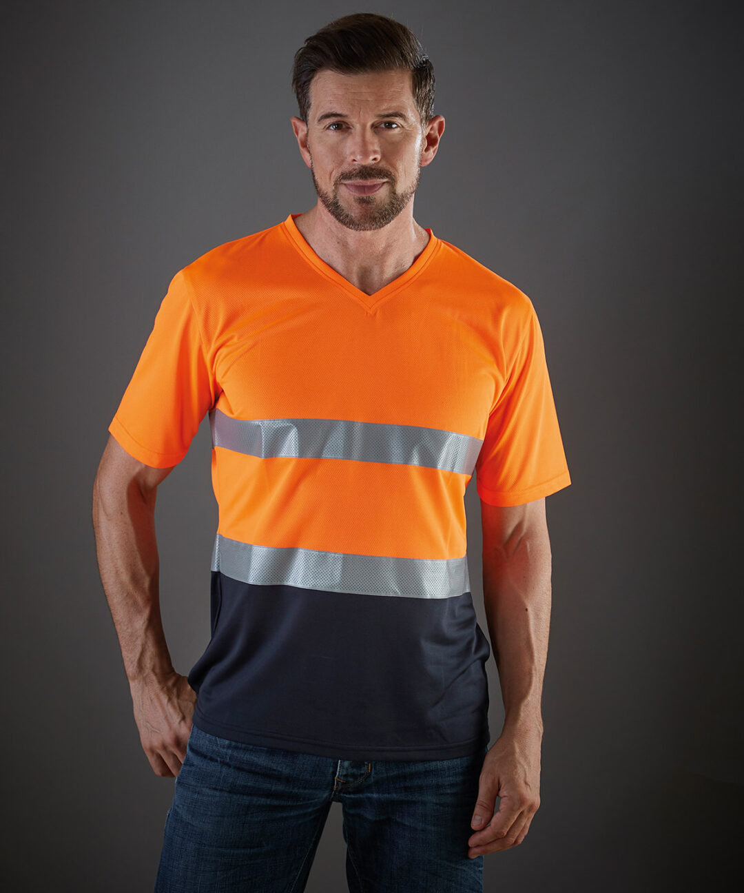 Yoko Hi vis top cool super light v neck t shirt (HVJ910) YK018, Vivid Promotion Workwear