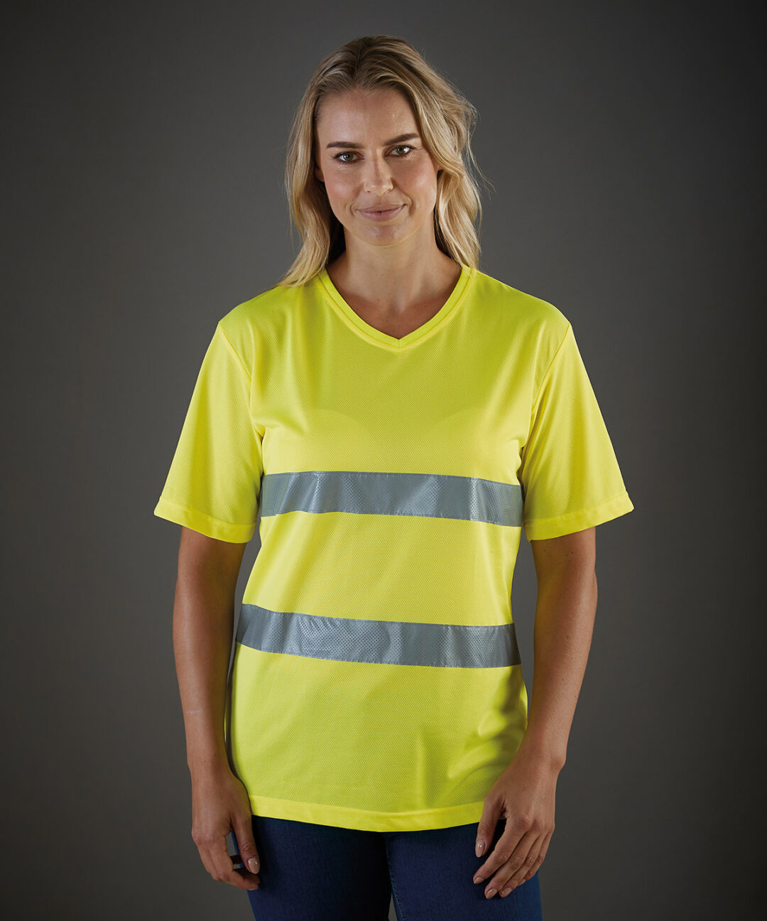 Yoko Hi vis top cool super light v neck t shirt (HVJ910) YK018, Vivid Promotion Workwear