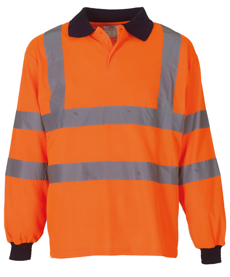 Alternative view of Yoko Hi vis long sleeve polo (HVJ310) YK021