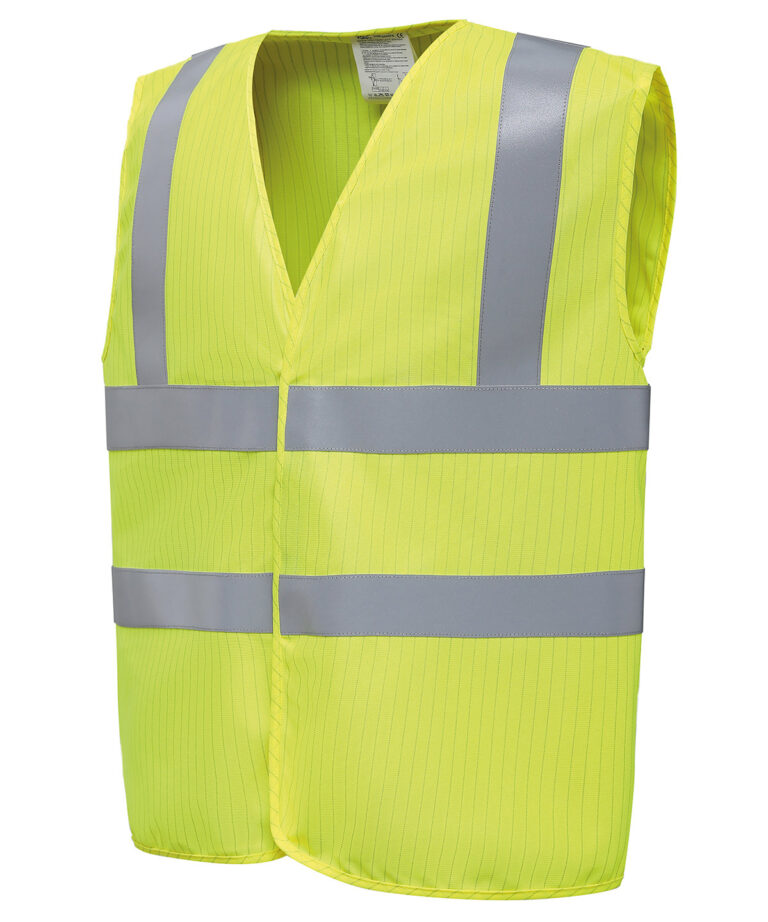 Alternative view of Yoko Hi vis flame retardant anti static waistcoat (HVW100ASFR) YK075