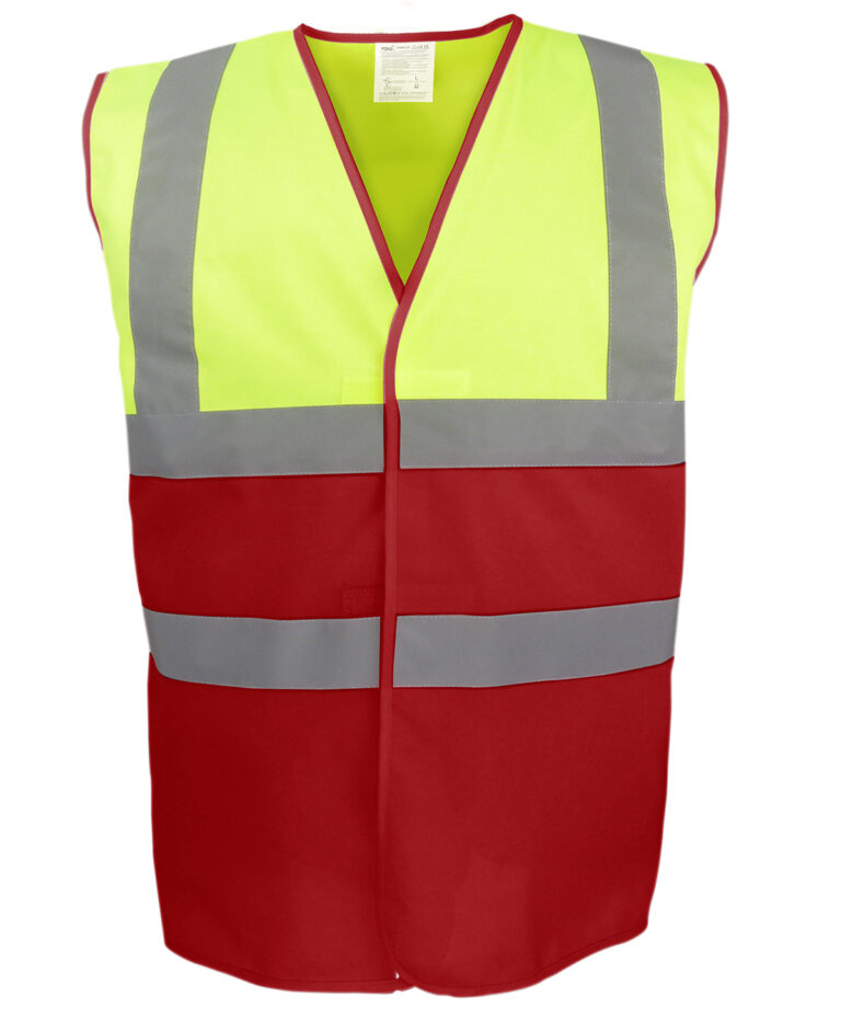 Alternative view of Yoko Hi vis two tone waistcoat (HVW122) YK107