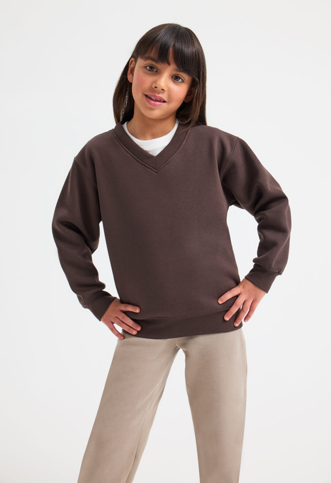 UNEEK Childrens Classic V-Neck Sweatshirt UC206, Vivid Promotion Workwear