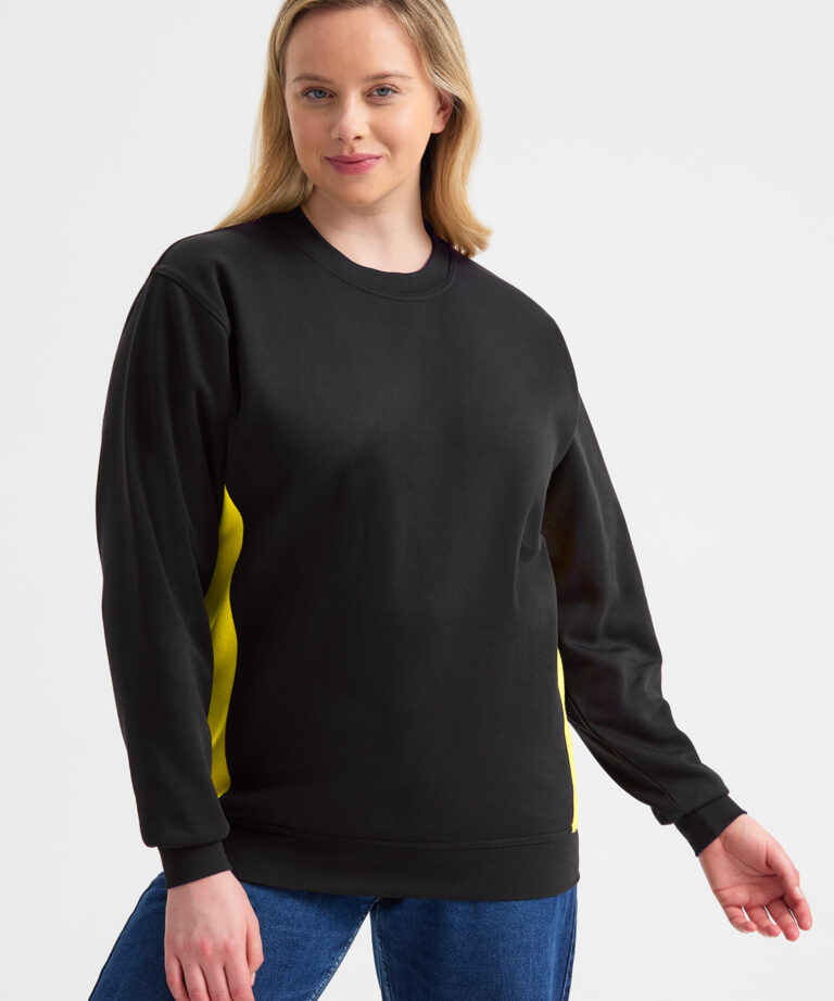 UNEEK Two Tone Crew New Sweatshirt UC217, Vivid Promotion Workwear