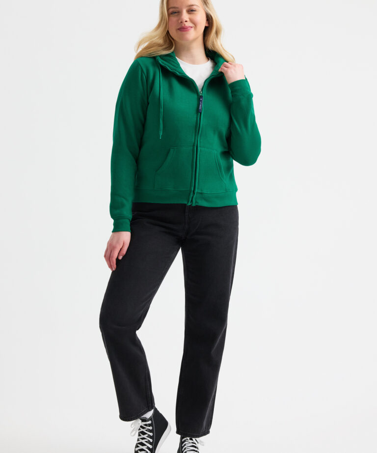 UNEEK Ladies Classic Full Zip Hooded Sweatshirt UC505, Vivid Promotion Workwear