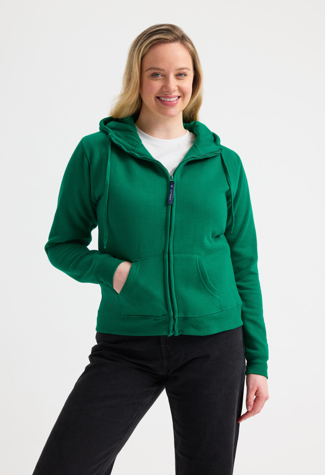 UNEEK Ladies Classic Full Zip Hooded Sweatshirt UC505, Vivid Promotion Workwear