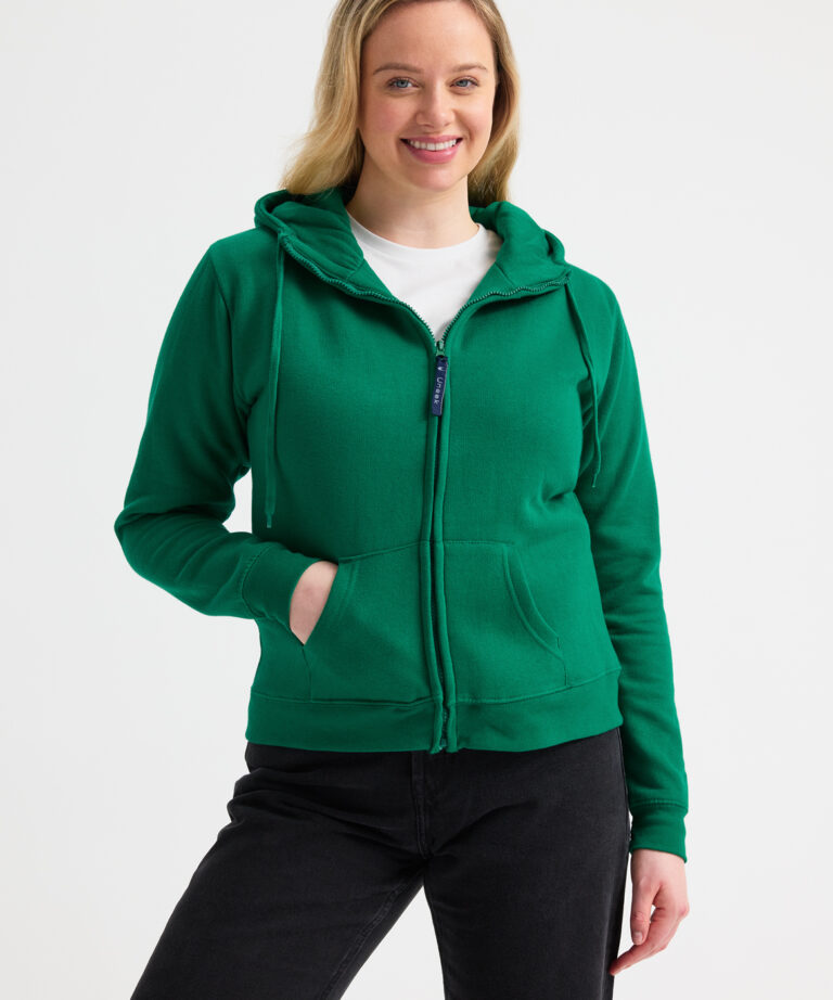 UNEEK Ladies Classic Full Zip Hooded Sweatshirt UC505, Vivid Promotion Workwear
