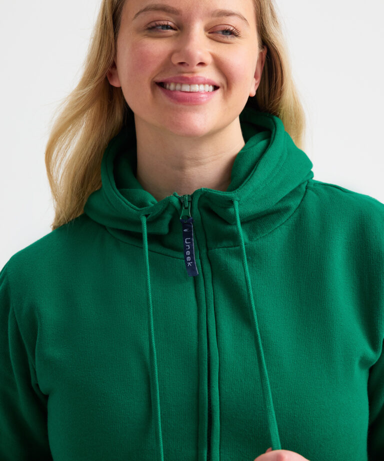 UNEEK Ladies Classic Full Zip Hooded Sweatshirt UC505, Vivid Promotion Workwear