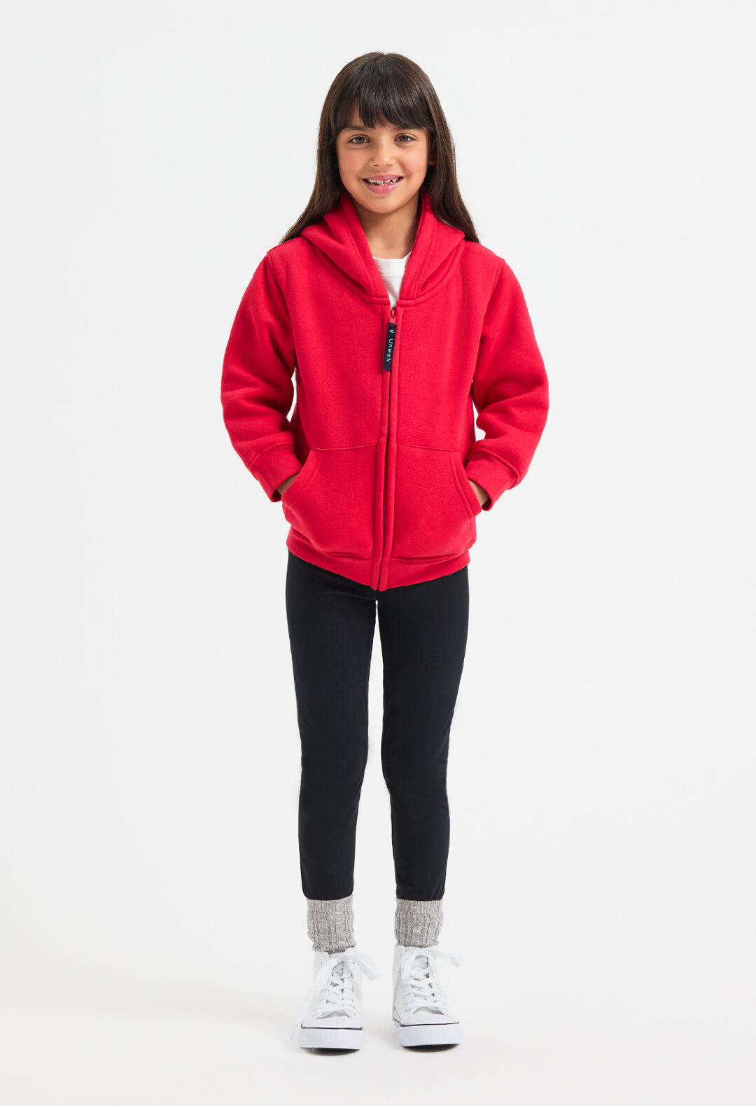 UNEEK Childrens Classic Full Zip Hooded Sweatshirt UC506 Unisex, Vivid Promotion Workwear