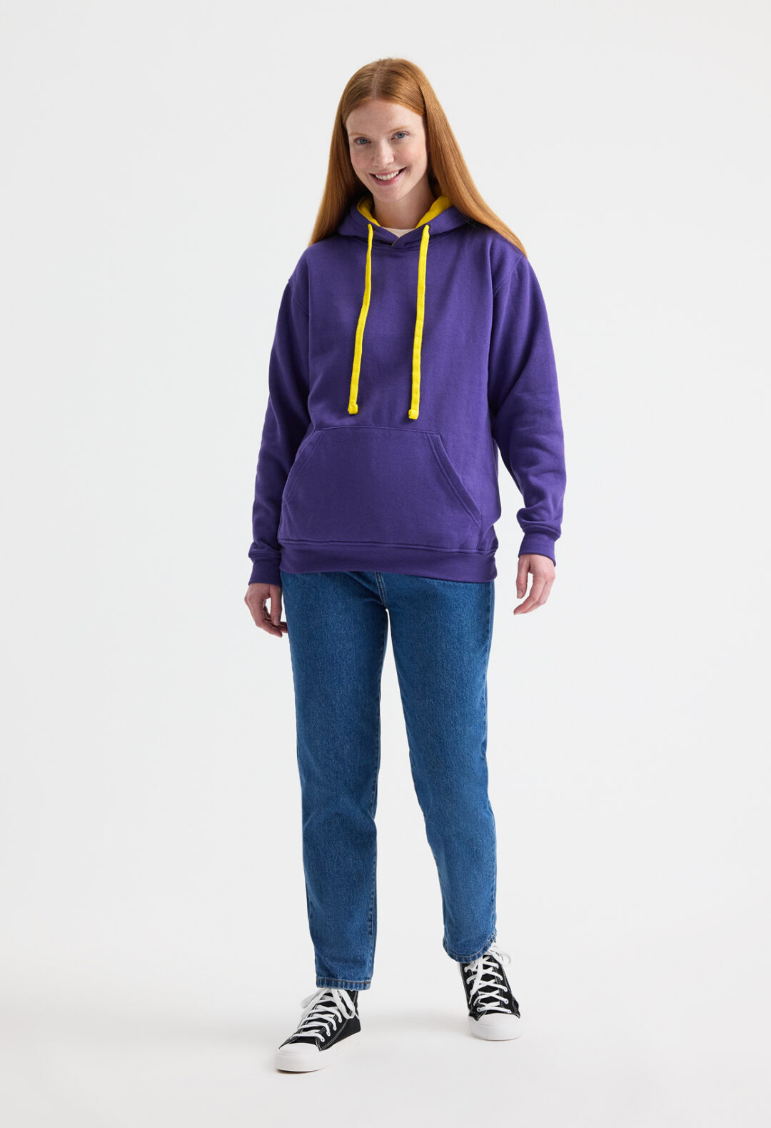 UNEEK Contrast Hooded Sweatshirt UC507 Unisex, Vivid Promotion Workwear