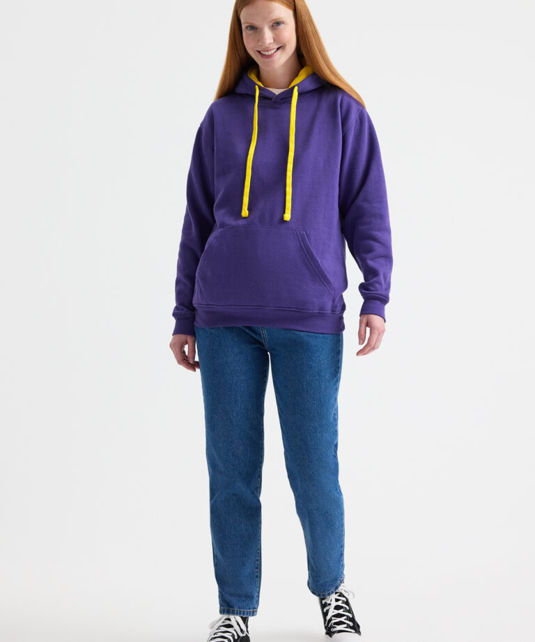 Alternative view of UNEEK Contrast Hooded Sweatshirt UC507 Unisex