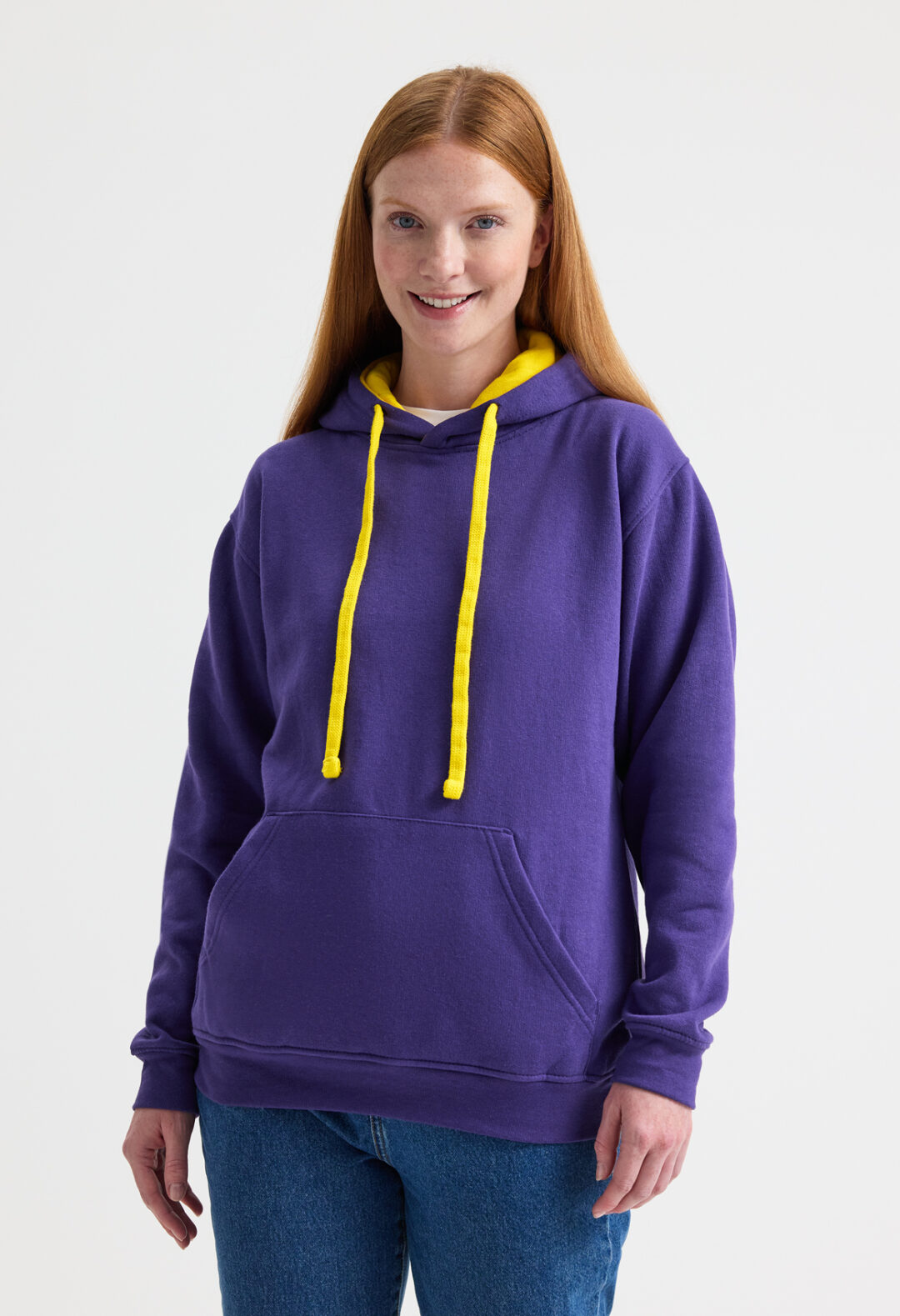 UNEEK Contrast Hooded Sweatshirt UC507 Unisex, Vivid Promotion Workwear