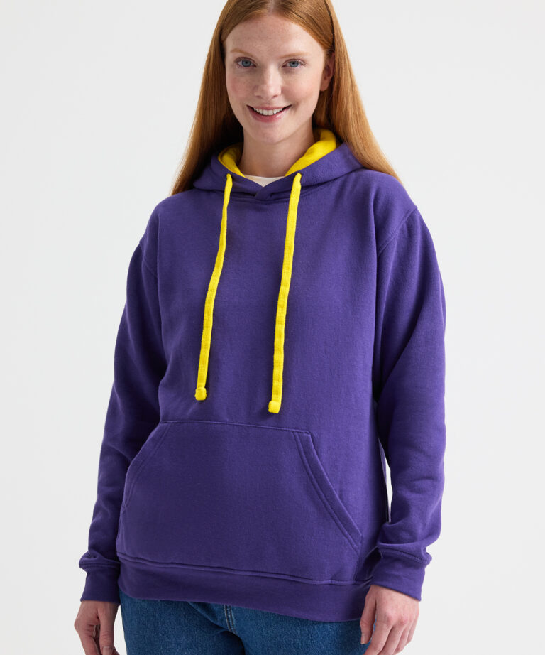 UNEEK Contrast Hooded Sweatshirt UC507 Unisex, Vivid Promotion Workwear