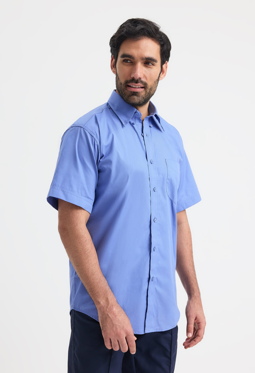 UNEEK Mens Pinpoint Oxford Half Sleeve Shirt UC702, Vivid Promotion Workwear