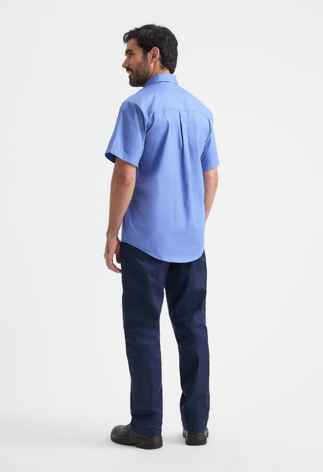 UNEEK Mens Pinpoint Oxford Half Sleeve Shirt UC702, Vivid Promotion Workwear