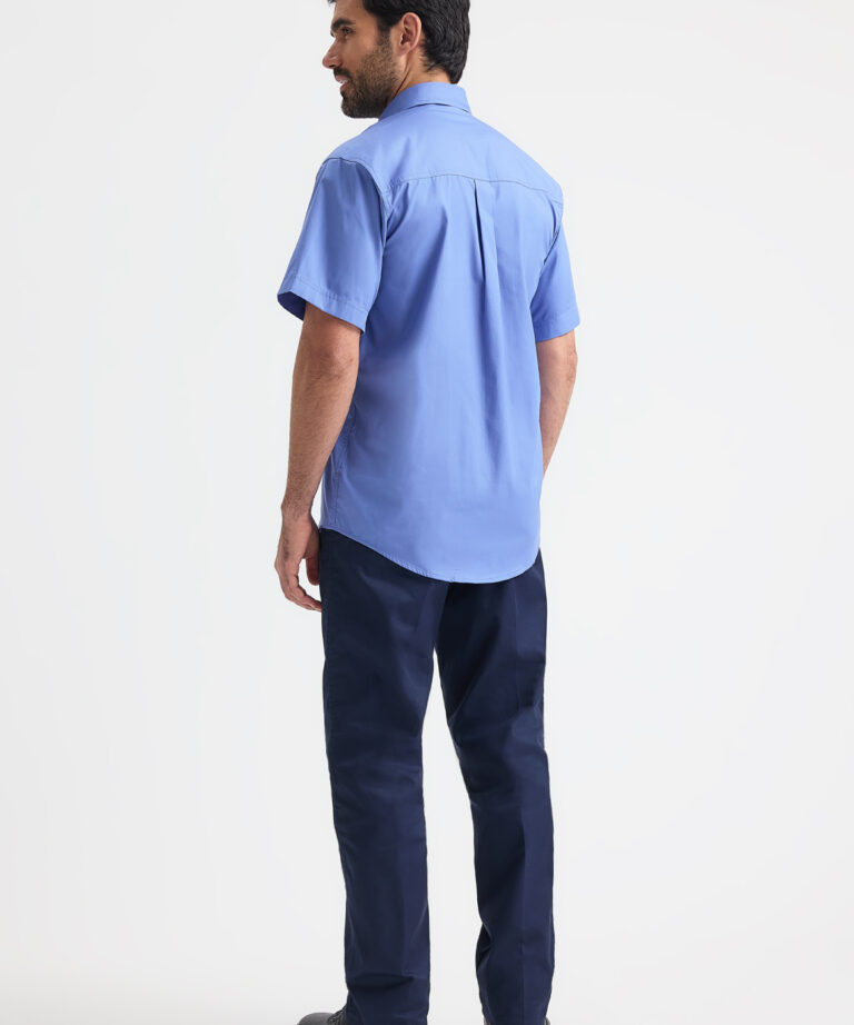 UNEEK Mens Pinpoint Oxford Half Sleeve Shirt UC702, Vivid Promotion Workwear