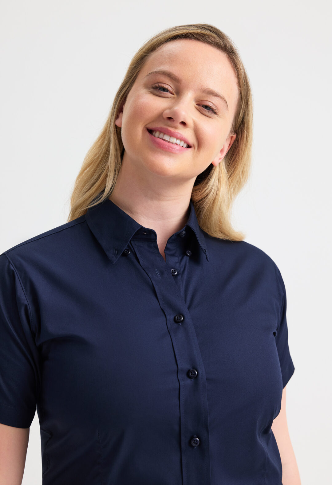 UNEEK Ladies Pinpoint Oxford Half Sleeve Shirt UC704, Vivid Promotion Workwear