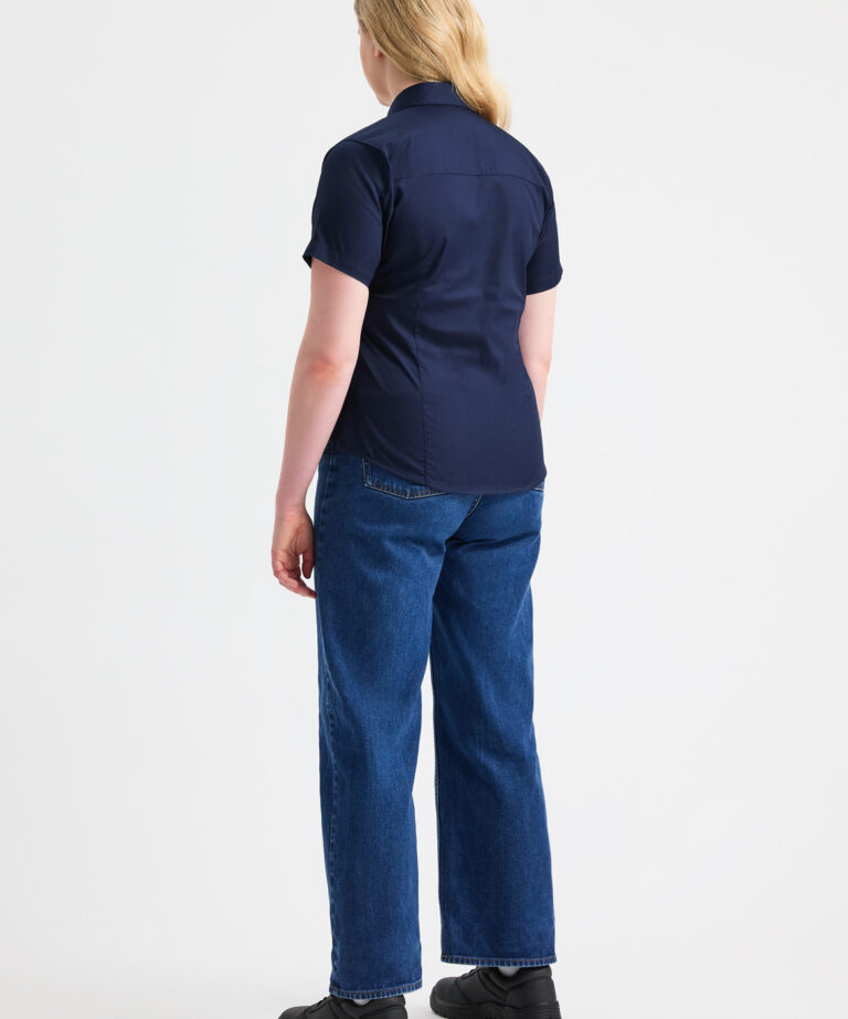 UNEEK Ladies Pinpoint Oxford Half Sleeve Shirt UC704, Vivid Promotion Workwear