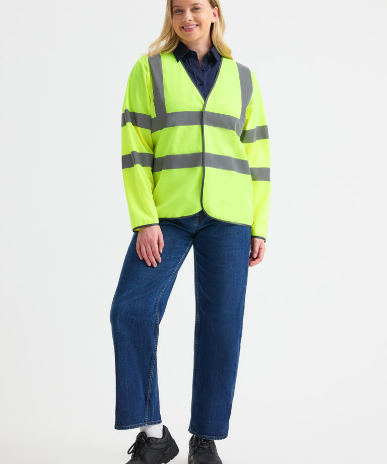 UNEEK Long Sleeve Hi Vis Safety Waistcoat UC802, Vivid Promotion Workwear