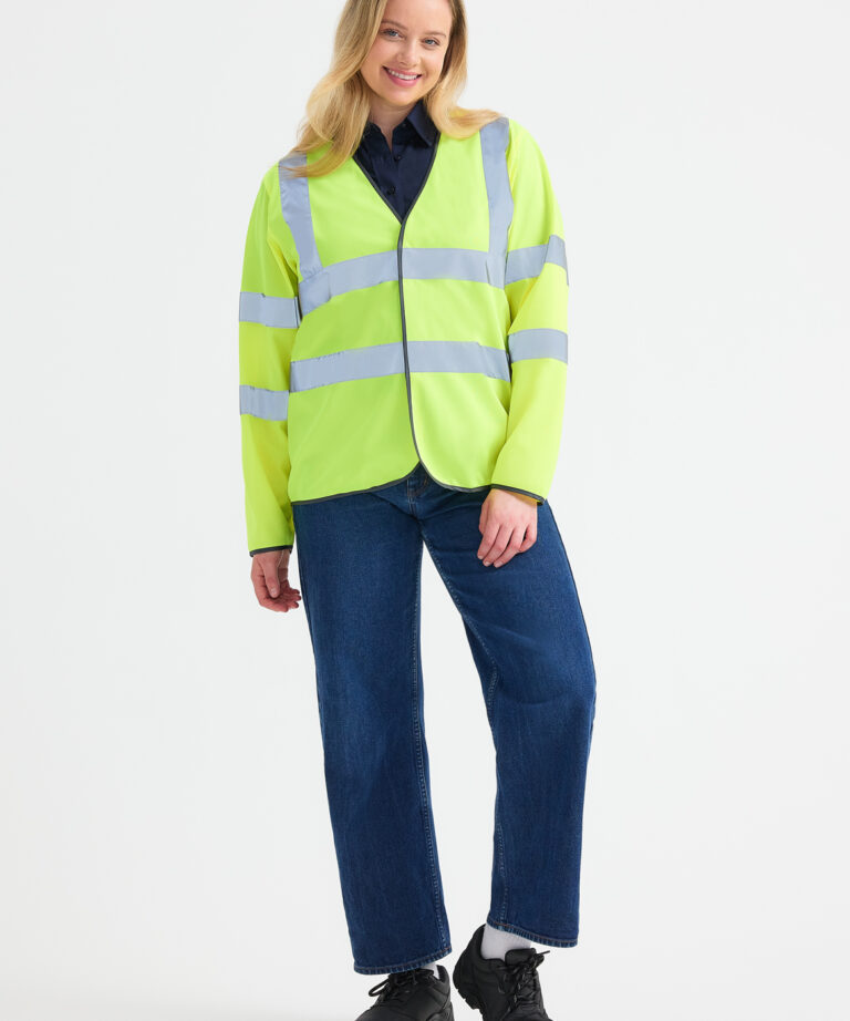 UNEEK Long Sleeve Hi Vis Safety Waistcoat UC802, Vivid Promotion Workwear