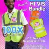 100x Hi-Vis Vest Printed Front and Back