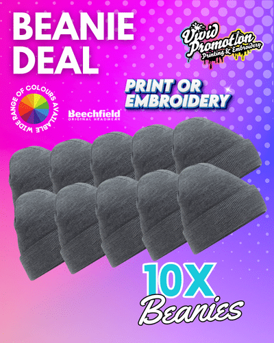 10x Workwear Beanie Hats Embroidered or Printed