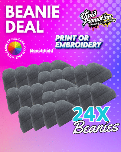 24x Workwear Beanie Hats Embroidered or Printed