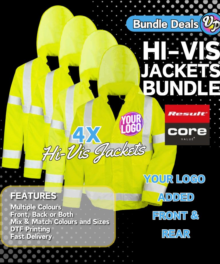 Custom Hi-Vis Jacket Bundle 4x Printed Jackets