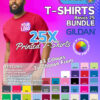 Tshirt Workwear Bundle of x25 Gildan GD001 Softstyle™ T‑Shirts Workwear Custom Printed