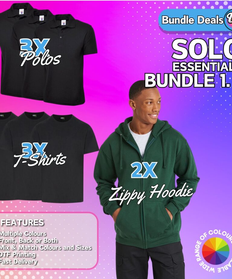 1 Man Bundle 3x Polo | 3x TShirts | 2x Zippy Hoodies