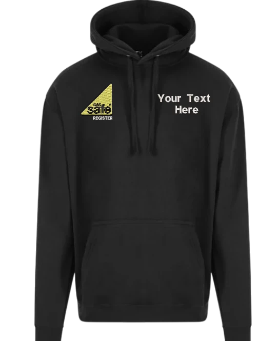 Gas Safe Plumber Embroidered Hoodie Black