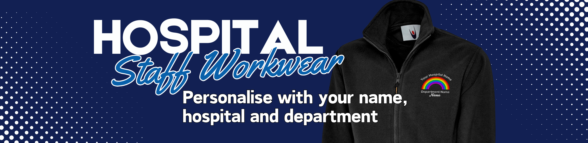 NHS Hospital Staff personalised workwear woman wearing fleece