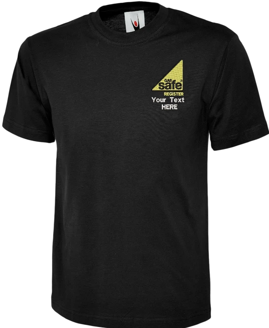Gas Safe Plumber T-Shirt Embroidered Personalised With Company Name