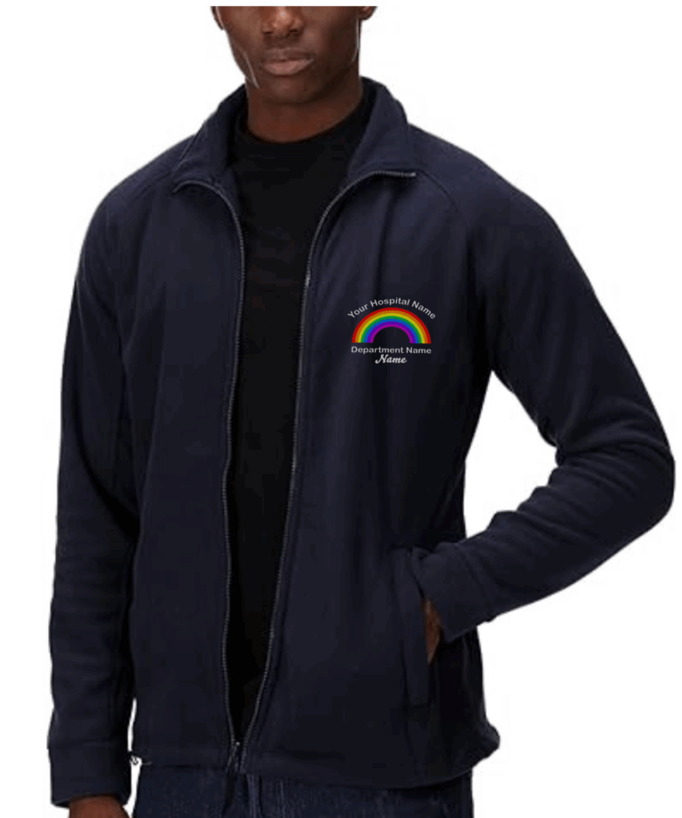 Rainbow Fleece Jacket Custom Embroidered Hospital Clothing, Vivid Promotion Workwear