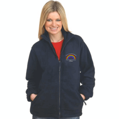 Rainbow Fleece Jacket Custom Embroidered Hospital Clothing, Vivid Promotion Workwear