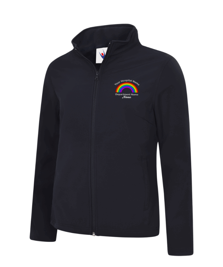 Rainbow NHS Personalised Workwear Ladies Softshell Jacket UC613 August 2025