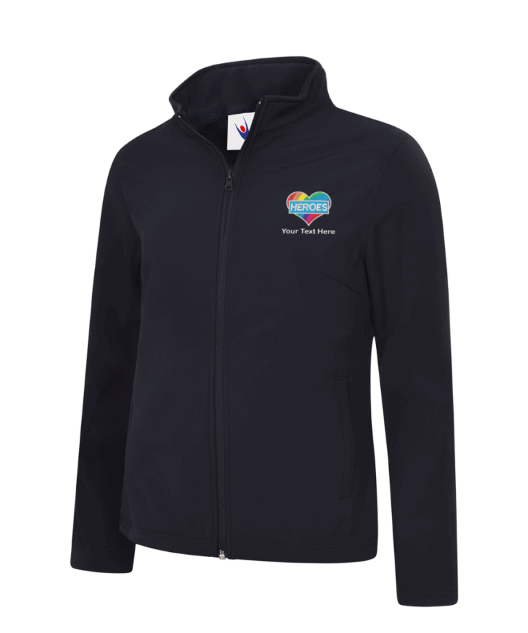 Rainbow Heart Heroes NHS Personalised Workwear Ladies Softshell Jacket UC613 August 2025