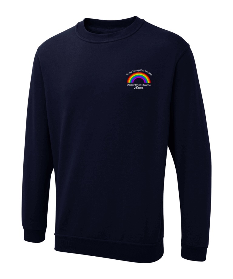 Rainbow Personalised NHS Workwear Sweatshirt UX3 August 2025
