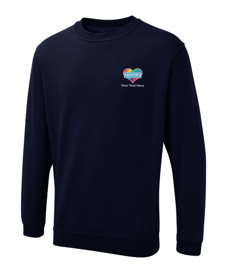 Rainbow Heart Heroes Personalised NHS Workwear Sweatshirt UX3 August 2025